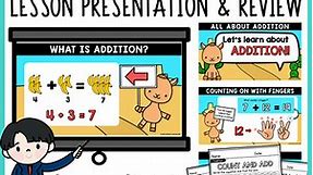 Adding Word Problems and Addition to 20 and PowerPoint with Worksheets