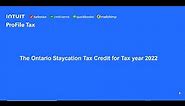 The Ontario Staycation Credit for 2022