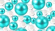 Easter Teal Floating Pearls | 150PCS Teal Pearls Bead for Centerpieces Vases, Teal No Hole Beads | 8/14/20 mm Floating Beads | Teal Vase Fillers, Vase Filler Pearl Party Decor