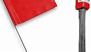 Red Marking Flags 100 Pack - 4x5-Inch Marker Flags - 15-Inch Wire - Small Yard Flags Marking Flags for Lawn, Irrigation Flags, Lawn Flags Markers, Landscape Flags, Survey Flags, Sprinkler Flags
