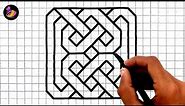 Easy (Heart) Pattern Drawing on Graph Paper | Graph Paper Art | Ashar 2M