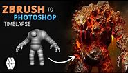 ZBrush to Photoshop Timelapse - 'Lava Golem' Concept