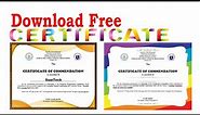 Free Certificates Template in MS WORD