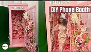 HOW TO BUILD A PHONE BOOTH: Cute Backdrop Ideas - Pink Phonebooth with Flowers