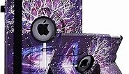 Rotating Case for iPad 9th Generation Case (2021) / 8th Generation (2020) / 7th Gen (2019) 10.2 Inch - 360 Degree Rotating iPad Case Stand Cover with Auto Wake Sleep Function (Starry Tree)