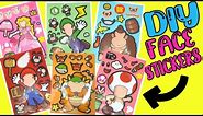 The Super Mario Bros Movie DIY Silly Face Stickers with Luigi, Toad, Bowser, Peach