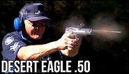 DESERT EAGLE 50 CAL WORLD RECORD- 5 SHOTS IN 0.8 SECONDS in HIGH SPEED! (Jerry Miculek)