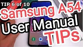 Samsung A54 5G TIPS user manual of Basic Configuration Tricks How to use