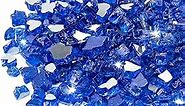 Stanbroil 10 Pound Fire Glass - 1/4 inch Reflective Tempered Fire Glass for Fireplace Fire Pit, Cobalt Blue Reflective