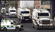 Large convoy of armoured police trucks in Northern Ireland 🚓