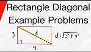 How to Find Rectangle Diagonal Example Problems