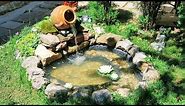 DIY Small Garden Pond with Waterfall & Rock Garden