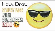 How to Draw a Cool Smiley Face with Sunglasses Emoji 😎