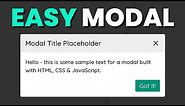 How to Create a Modal Window For Your Websites - HTML, CSS & JavaScript Tutorial