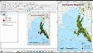 RS & GIS QA50 How to Prepare Earthquake Magnitude Location Map