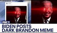 Biden posts Dark Brandon meme after Super Bowl, Trump responds