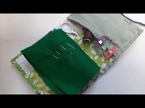I sewed a Handmade Needle Book from Fabric Scraps 🪡 Slow stitching