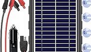 POWOXI Upgraded 7.5W-Solar-Battery-Trickle-Charger-Maintainer-12V Portable Waterproof Solar Panel Trickle Charging Kit for Car, Automotive, Motorcycle, Boat, Marine, RV,Trailer, Snowmobile, etc.