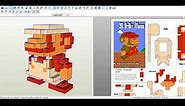 Fire Mario Bros 8-bits papercraft