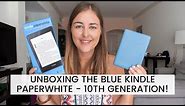 BLUE KINDLE PAPERWHITE UNBOXING & FIRST IMPRESSIONS! What comes in the box? It it worth the money?