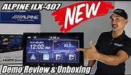 NEW! Alpine iLX-407 Double Din 7" Car stereo w/ Apple CarPlay & Andriod Auto. Review, Demo unboxing.