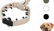 SVD.PET Dog Prong Collar for No-Pull Training, Quick-Release Buckle Adjustable Pinch Collar for Large Dogs (Tan, Large Size)
