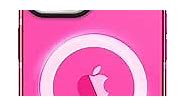 Magnetic Clear Case for iPhone 15 with Screen Protector + Camera Lens Protector Compatible with Magsafe, Cute Neon Phone Case for Women Girly, Soft Silicone Cover Pink Cases for iPhone 15 6.1inch
