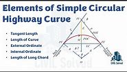 Elements of Simple Circular Highway Curve (Notations of Simple Circular Curve)