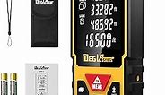 Laser Measure,DEGLASERS 165 Feet Laser Measurement Tool,Laser Distance Meter with Dual Angle Display,M/in/Ft Unit Switching,Larger Backlit LCD, Measure Distance, Area and Volume,Pythagorean Mode