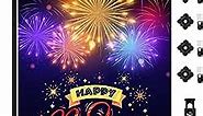 Happy New Year Garden Flag Outdoor Yard Flag | Bonus Flag Pole and Wind Stopper Included | Happy New Year