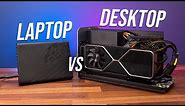 Laptop vs Desktop RTX 3080 - XG Mobile Compared to Thunderbolt eGPU