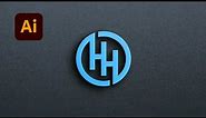 Mastering Logo Design: HH Logo Creation in Illustrator | HH Monogram in Illustrator