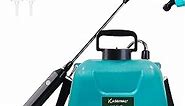 Battery Powered Garden Sprayer with 3 Mist Nozzles, 1.35 Gal Lawn Water Sprayer with USB Rechargeable Handle and Telescopic Wand, Portable Electric Sprayer with Shoulder Strap for Gardening, Cleaning