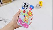 2 Pack Cute Phone Case for iPhone 14 pro max 6.7 Inch, Colorful Stars Print Kawaii Bear Silver Shinny Cute Phone case for Girls Women, Aesthetic Kawaii Designed Soft TPU Edge with Bumper Shockproof P