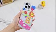 2 Pack Anime Phone Case for iphone 13 pro max 6.7 Inch, Colorful Stars Print Kawaii Bear Cute Phone case for girls women, Aesthetic Kawaii Designed Soft TPU Edge with Bumper Shockproof Protective Case