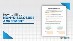 How to Fill Out a Non-disclosure Agreement Form Online | PDFRun