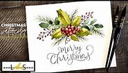 Watercolor Christmas Painting Tutorial! Christmas Card! Christmas Painting! Christmas Card Design!