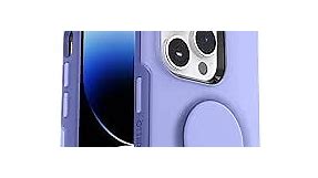 OtterBox iPhone 14 Pro Max (ONLY) Otter + Pop Symmetry Series Case - PERIWINK (Purple), integrated PopSockets PopGrip, slim, pocket-friendly, raised edges protect camera & screen