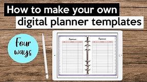 How to make digital planner templates - Goodnotes & other PDF apps