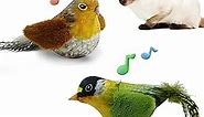 Cat Toys Chirping Tit 2 Pcs with Catnip SilverVine, Suitable for Cat Wand Toys, Simulation Bird Design, Interactive Toys for Indoor Kitty Kitten Exercise, Green and Ground