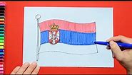 How to draw National Flag of Serbia