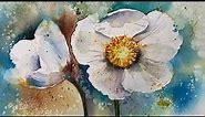Real Time Watercolour Flower Painting Tutorial