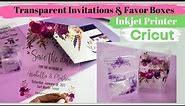 Transparent Wedding Invitations and Favor Boxes with Cricut Print then Cut | DIY Clear Invitations