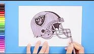 How to draw Las Vegas Raiders football helmet (NFL)