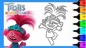 Coloring Queen Poppy Trolls World Tour | Trolls Coloring Pages