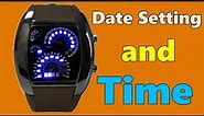 LED Wristwatch Date Setting and Time