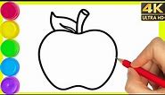 How to draw a Apple || Apple Drawing easy step by step simple drawing || Drawing Apple step by step