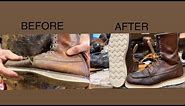 Red Wing #877 Moc toe total makeover!Step by step process! From almost trash to almost new!