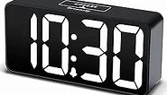 DreamSky Compact Digital Alarm Clock with USB Charging Port, 0-100% Brightness Dimmer, Large Bold Number Display, Adjustable Alarm Volume, 12/24Hr, Snooze, Small Desk Clocks for Bedroom Bedside