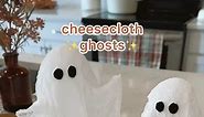 Cheesecloth ghosts! A fun and easy Halloween diy you can do with your kids! 👻🎃 **Supplies are linked in my Amazon Storefront (in my bio) under “Fall/Halloween” (pumpkin came from Target dollar section) #cheeseclothghost #halloweendiy #halloweendecor #easyhalloweendecor #halloweenwithkids #halloweencraft #halloweenfun #asmrsounds #asmrcrafting #asmrhalloween